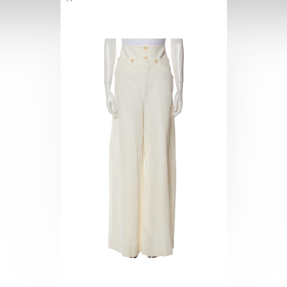 Stella McCartney Cream Wide-Leg Trousers